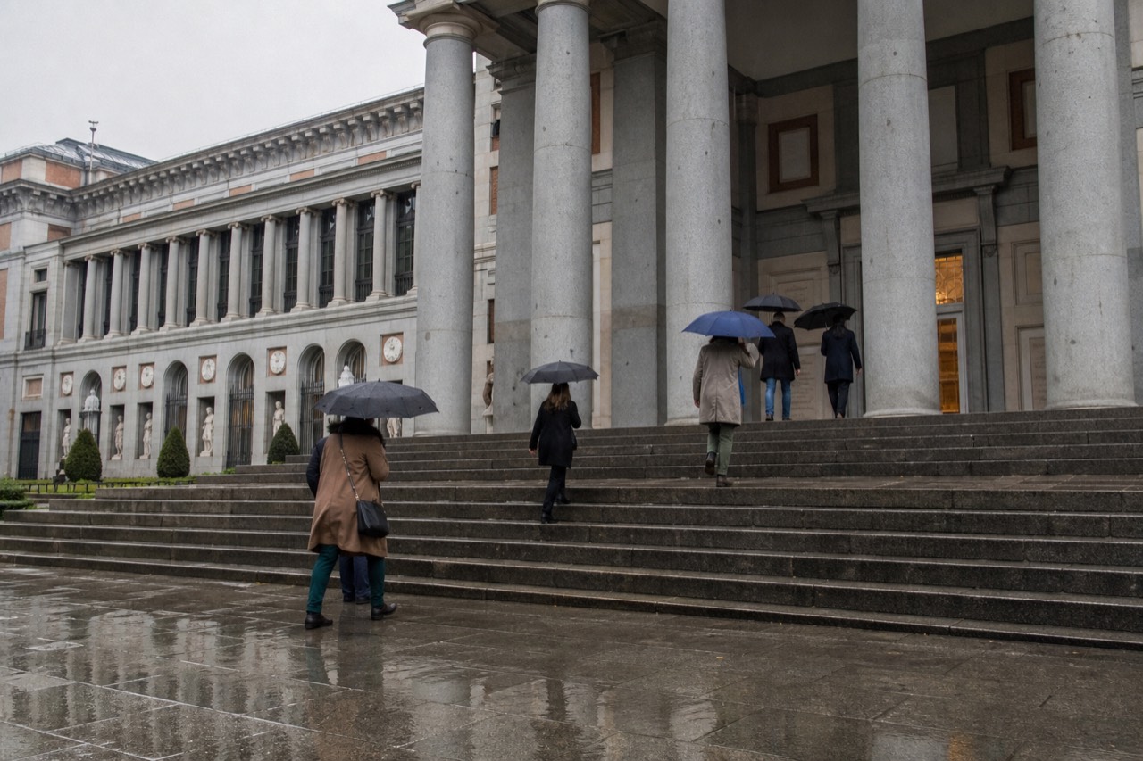 Puzzle and brain-teaser table area with wooden games at the end of an exhibition route